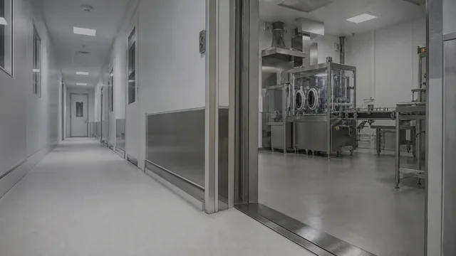 Cool, clinical GMP cleanroom corridor